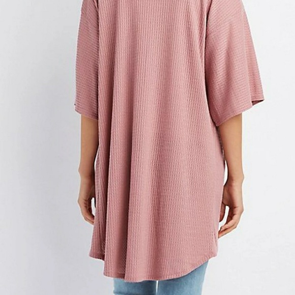 Waffle stitch open front cardigan - Picture 2 of 2